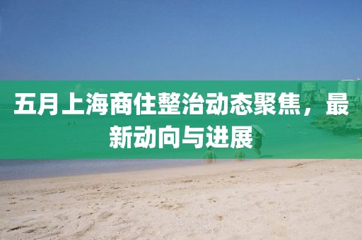 五月上海商住整治动态聚焦，最新动向与进展