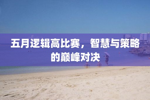 五月逻辑高比赛，智慧与策略的巅峰对决