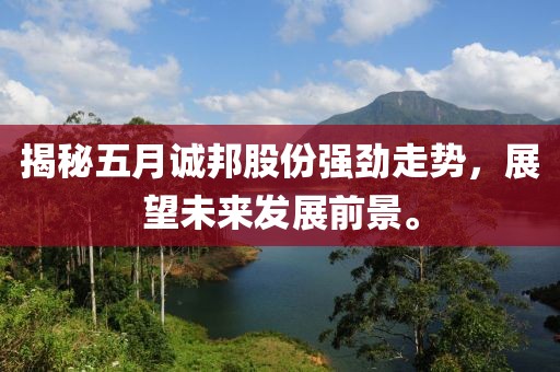揭秘五月诚邦股份强劲走势，展望未来发展前景。