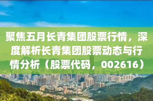 聚焦五月长青集团股票行情，深度解析长青集团股票动态与行情分析（股票代码，002616）