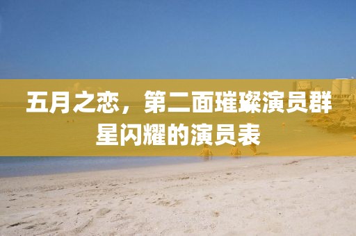 五月之恋，第二面璀璨演员群星闪耀的演员表
