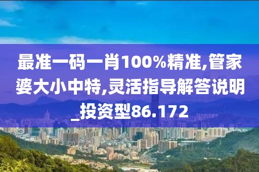 最准一码一肖100%精准,管家婆大小中特,灵活指导解答说明_投资型86.172