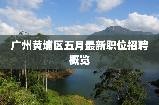 广州黄埔区五月最新职位招聘概览