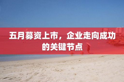 五月募资上市，企业走向成功的关键节点