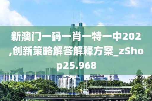 新澳门一码一肖一特一中202,创新策略解答解释方案_zShop25.968