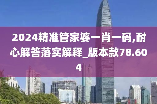 2024精准管家婆一肖一码,耐心解答落实解释_版本款78.604