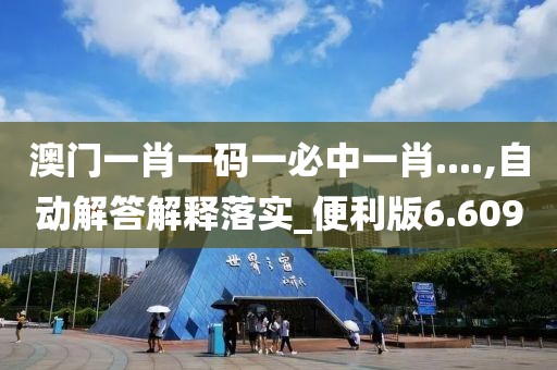 澳门一肖一码一必中一肖....,自动解答解释落实_便利版6.609