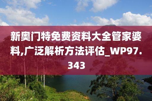 新奥门特免费资料大全管家婆料,广泛解析方法评估_WP97.343