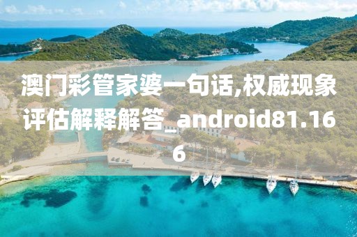 澳门彩管家婆一句话,权威现象评估解释解答_android81.166
