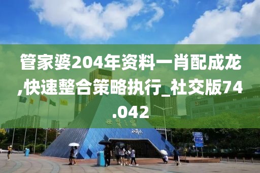 管家婆204年资料一肖配成龙,快速整合策略执行_社交版74.042