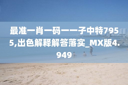 最准一肖一码一一子中特7955,出色解释解答落实_MX版4.949