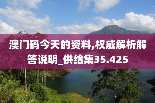 澳门码今天的资料,权威解析解答说明_供给集35.425
