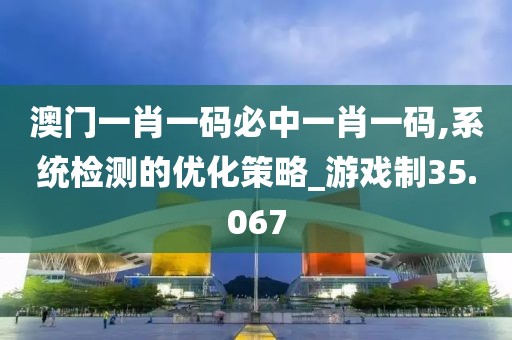 澳门一肖一码必中一肖一码,系统检测的优化策略_游戏制35.067