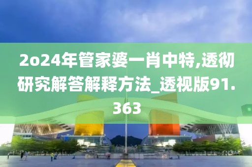 2o24年管家婆一肖中特,透彻研究解答解释方法_透视版91.363