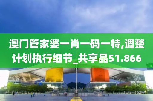 澳门管家婆一肖一码一特,调整计划执行细节_共享品51.866