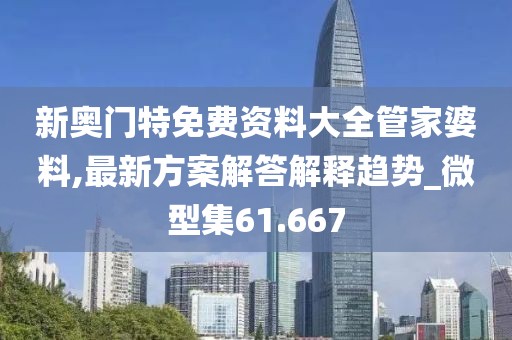 新奥门特免费资料大全管家婆料,最新方案解答解释趋势_微型集61.667