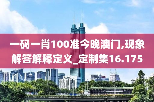 一码一肖100准今晚澳门,现象解答解释定义_定制集16.175